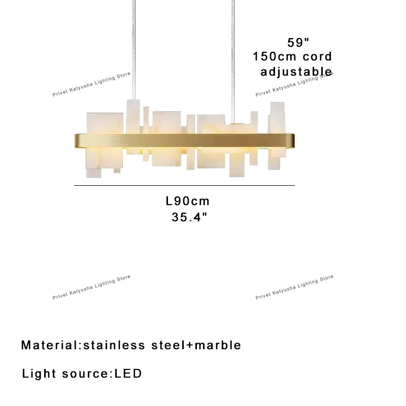 Amaris Halo Alabaster Pendant Light – product view 17