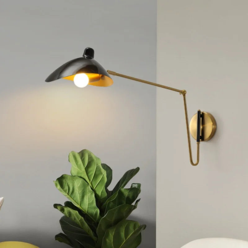 Metal Adjustable Swing-Arm Wall Sconce – Industrial Adjustable LED for Bedroom & Bedside, Living Room, Office & Study | Aveline Dome by Evenlyr