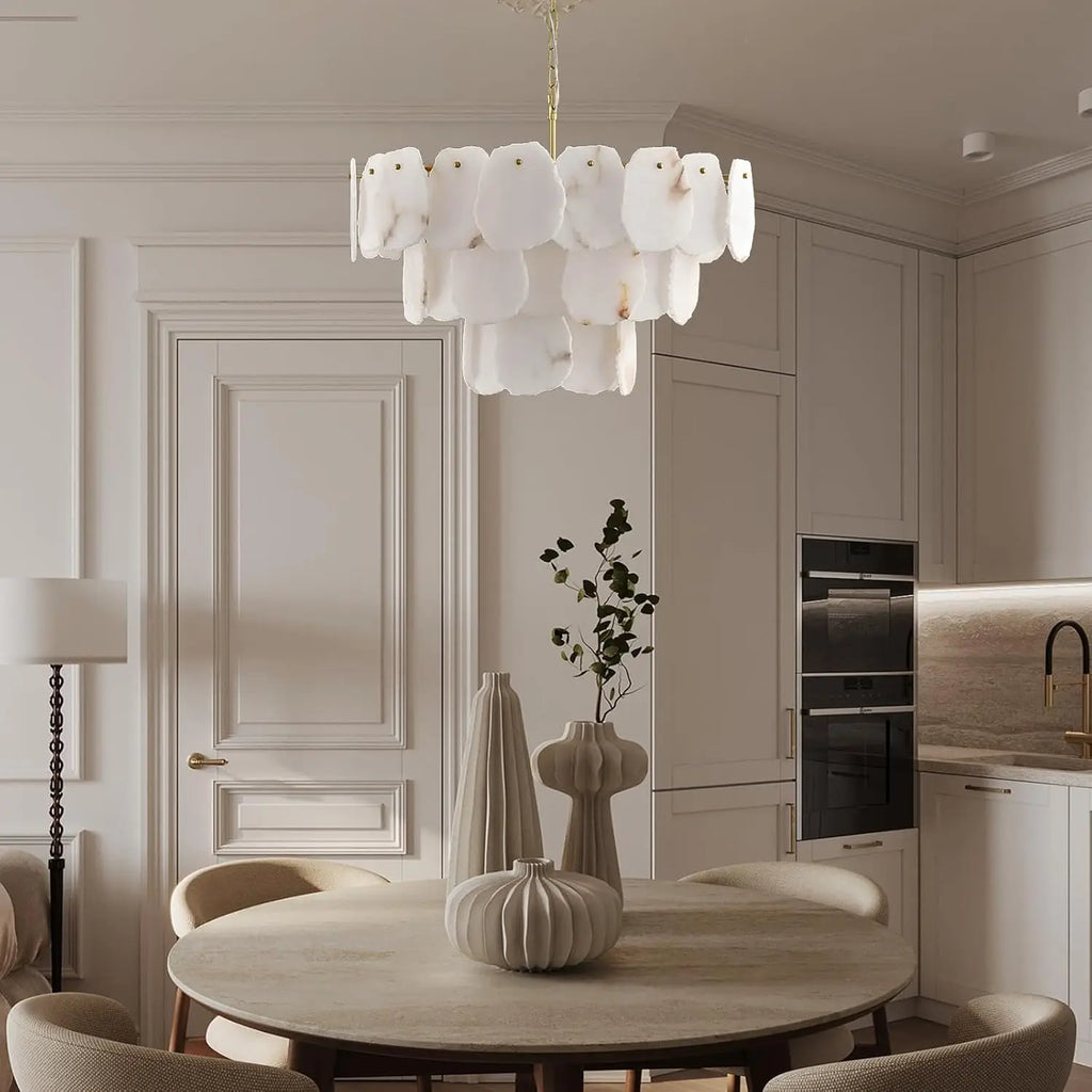 Alabaster & Marble Chandelier – Art Deco for Dining Room, Living Room, Bedroom | Evanthe Line by Evenlyr