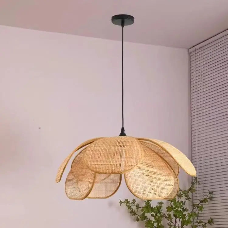 Wabi-Sabi Rattan Chandelier For Bedroom – detail view 2