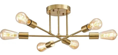 Belluno 6-Light Modern Chandelier for Living Room – Flush Mount – detail view 7