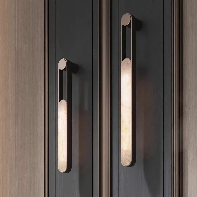 Noma Ridge Marble Wall Sconce – Minimalist – product detail 2