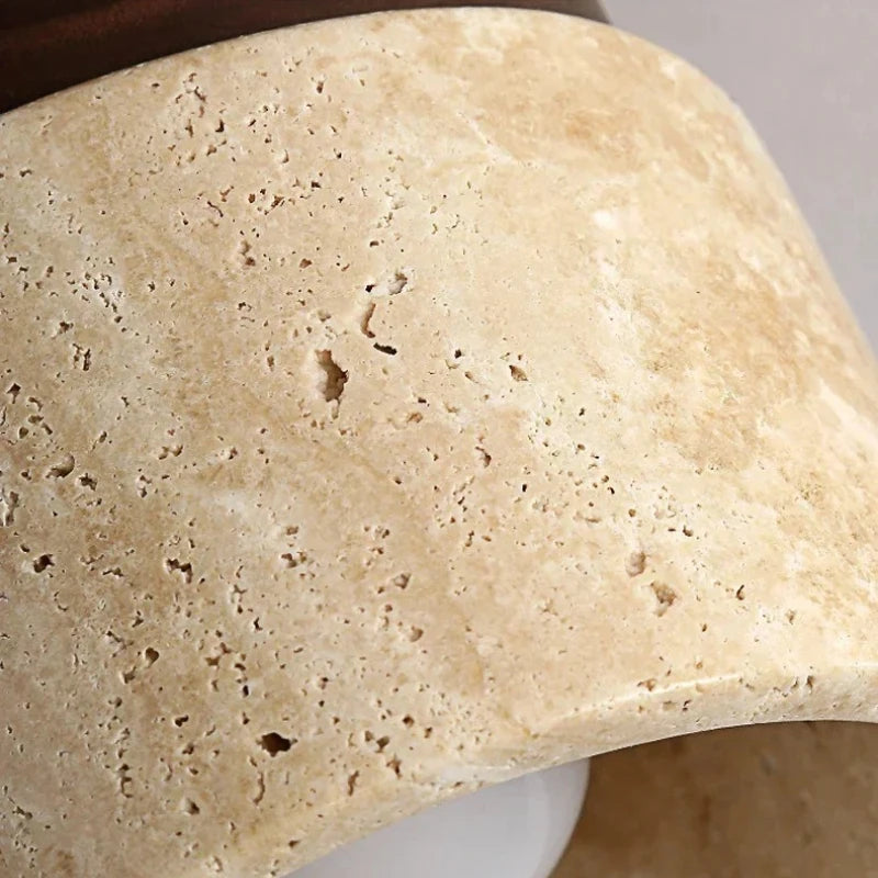Travertine Flush Mount Ceiling Light – Wabi-Sabi for Hallway & Entryway, Hotel & Hospitality | Maris Halo by Evenlyr