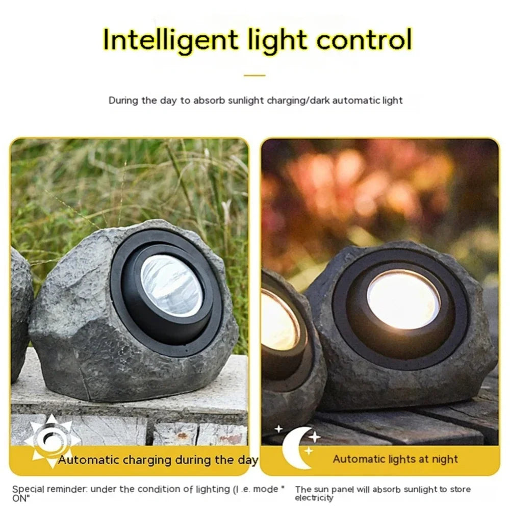 Neroli Simulated Stone Solar Garden Light for Pond or Lawn – detail view 4