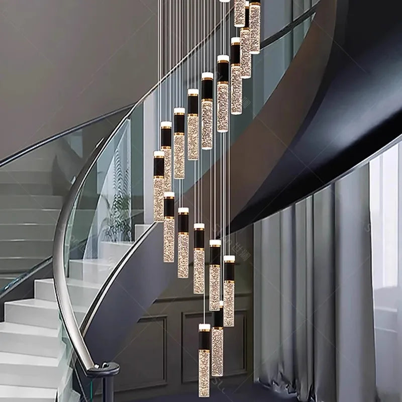 Modern Minimalist Chandelier – Crystal Dimmable LED for Dining Room, Hotel Lobby | Elowen Veil by Evenlyr