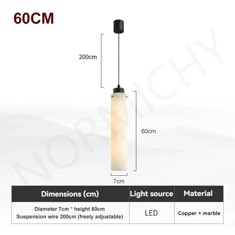 Xavia Halo Linear Alabaster Pendant Light – product view 7