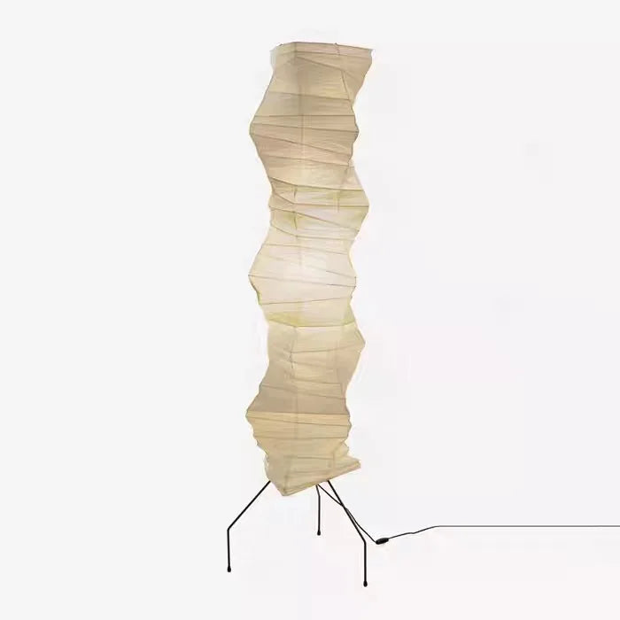 Rice Paper Floor Lamp – Wabi-Sabi Japanese for Living Room, Bedroom, Reading Corner | Mirelle Cascade by Evenlyr