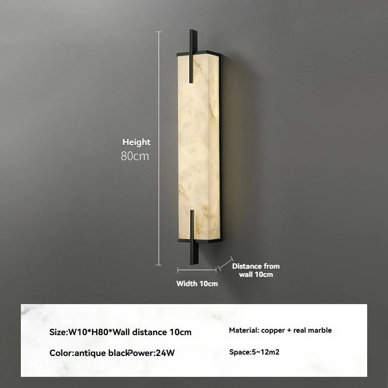 Alabaster & Marble Wall Sconce – Modern for Bathroom, Bedroom & Bedside, Hallway & Entryway | Calista Glow by Evenlyr