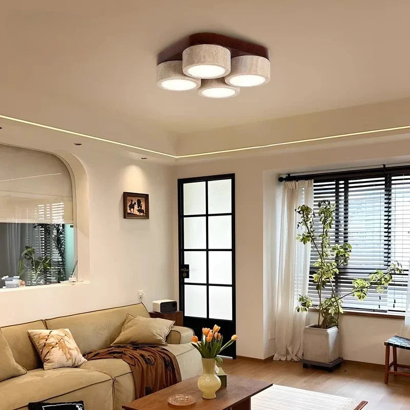 Hesper Veil Linear Travertine Ceiling Light – product view 2