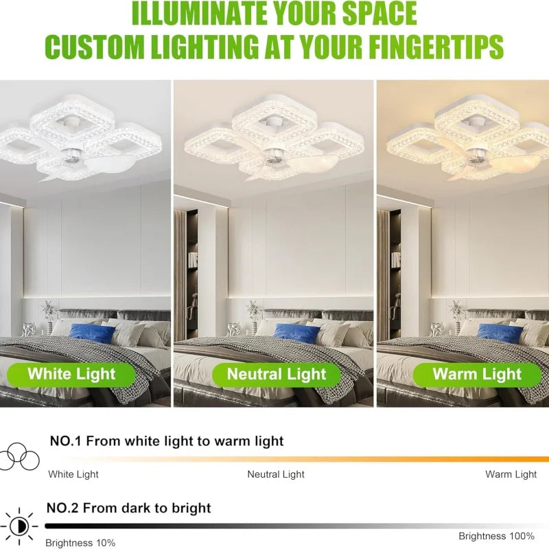 Liora 48W Ceiling Fan with Light for Living Room – Remote Control
