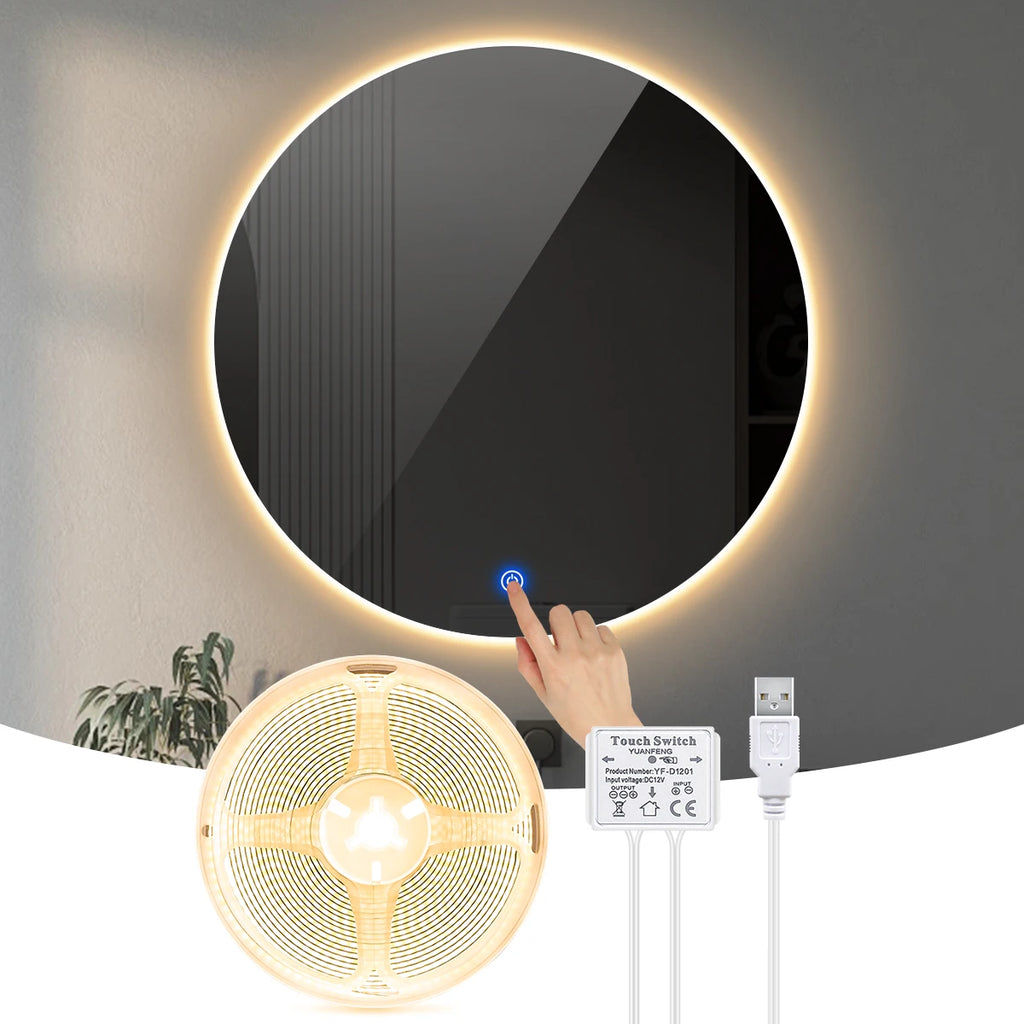 Neroli USB LED Vanity Mirror Backlight Strip – Touch Dimmable