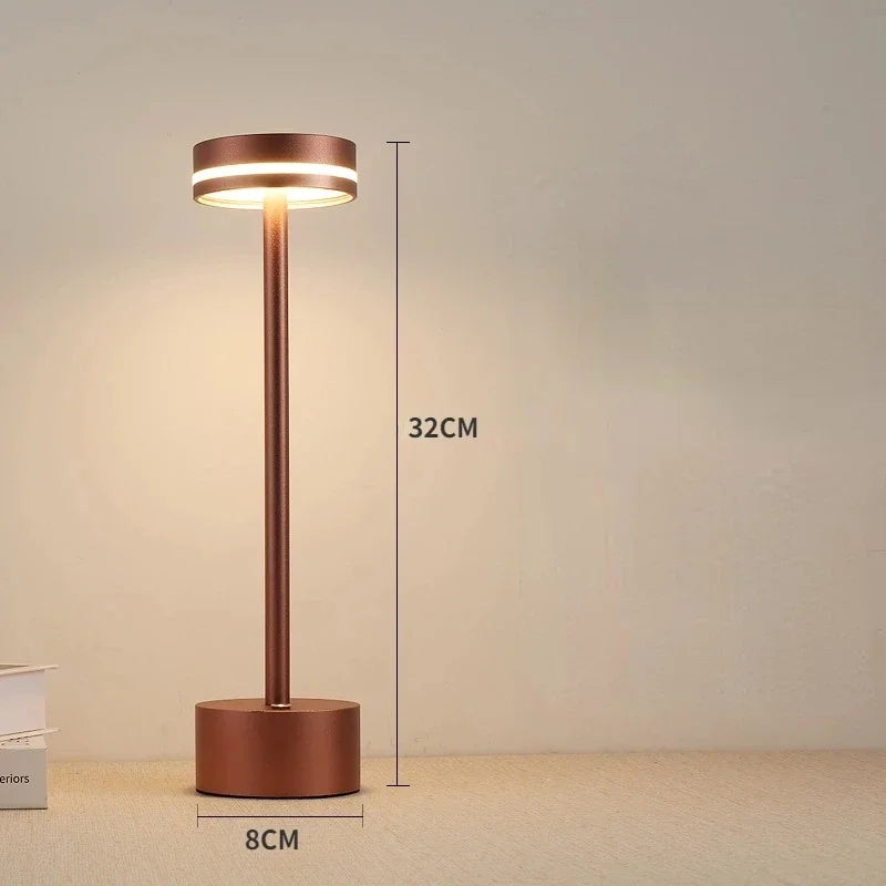 Metal Table Lamp – Modern Minimalist Dimmable LED for Bedside, Desk & Office, Restaurant Table | Elaris Grove by Evenlyr