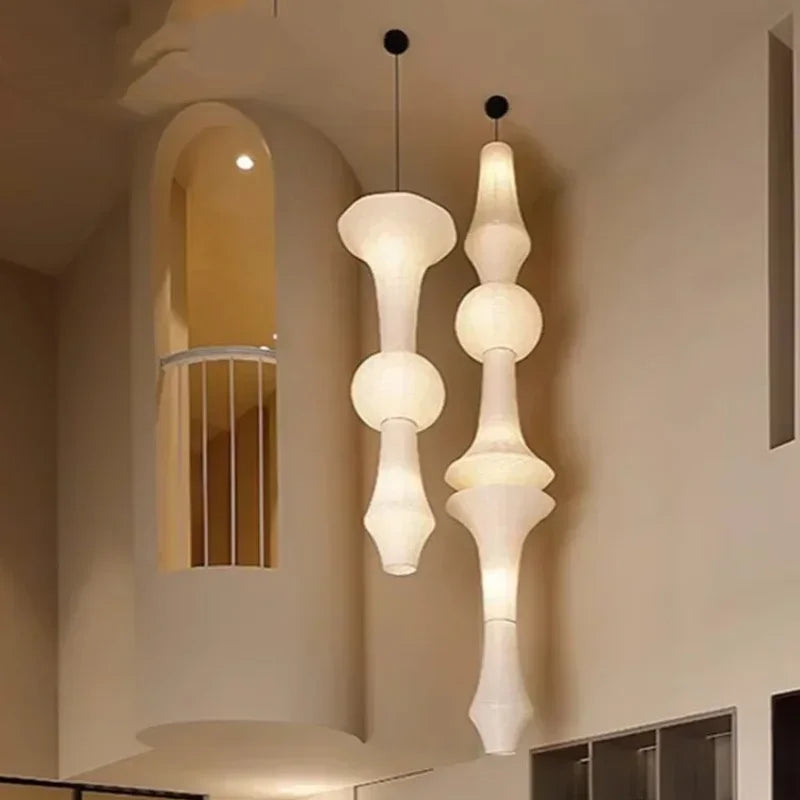 Rice Paper Pendant Light – Wabi-Sabi Japanese for Dining Room, Kitchen Island, Restaurant | Ophelia Cascade by Evenlyr