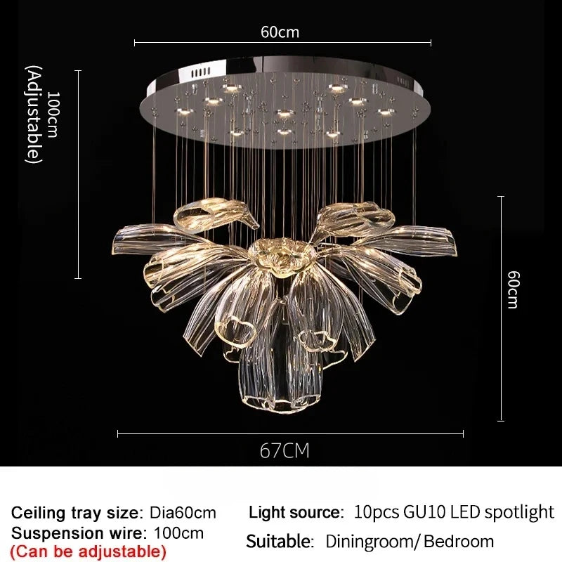 Delia Arc Glass Pendant Light – product view 7