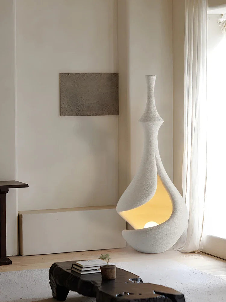 Rice Paper Floor Lamp – Wabi-Sabi Japanese for Living Room, Bedroom, Reading Corner | Ilyra Orbit by Evenlyr
