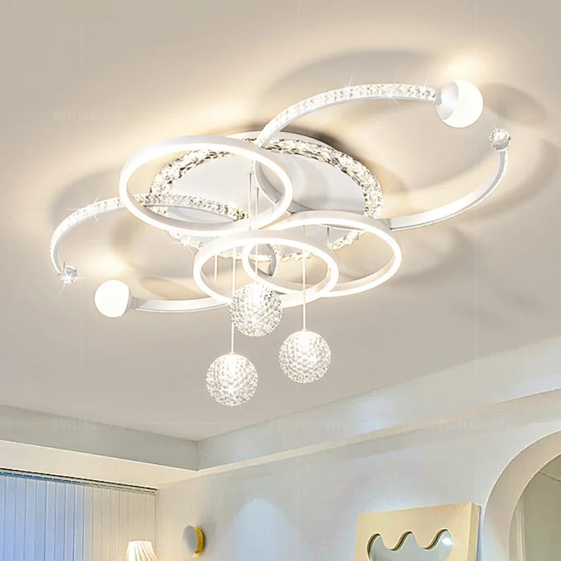 Acrylic Chandelier – Modern Minimalist Dimmable LED for Dining Room, Living Room, Foyer | Seraphine Halo by Evenlyr