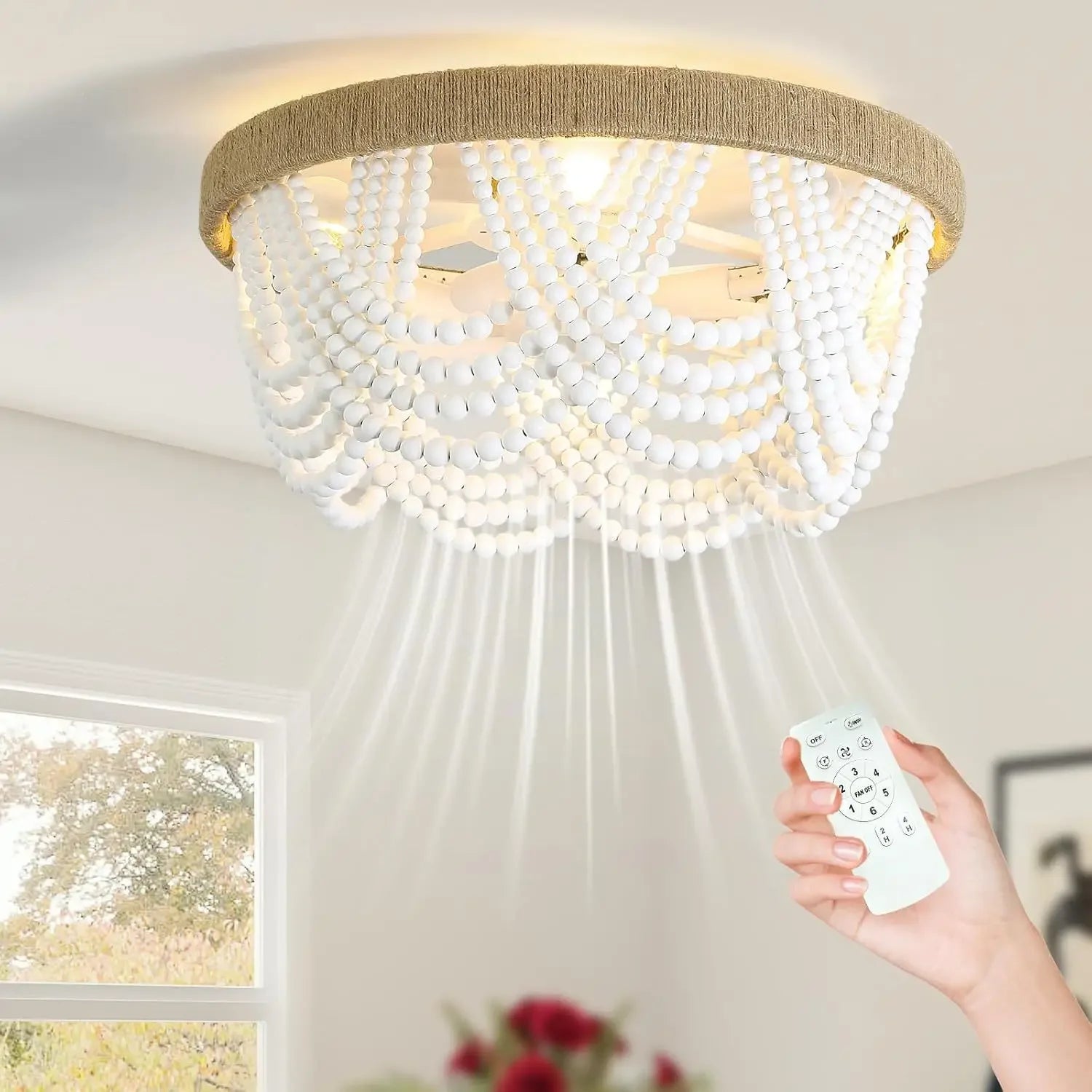 Palermo Invisible Blades Ceiling Fan with Light for Dining Room – Bohemian
