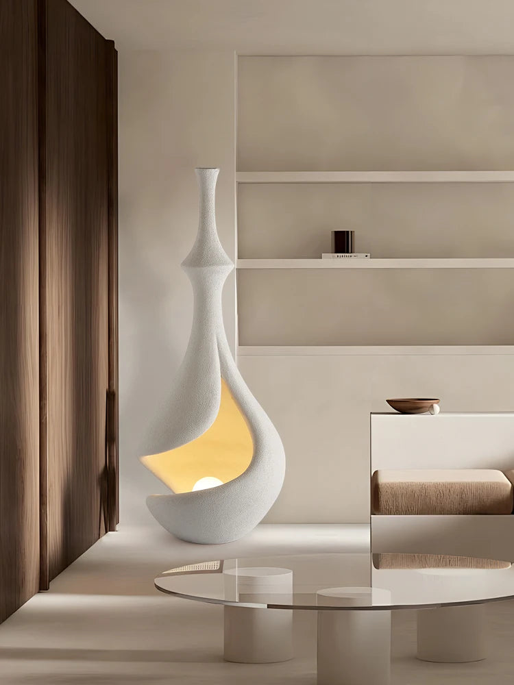 Rice Paper Floor Lamp – Wabi-Sabi Japanese for Living Room, Bedroom, Reading Corner | Ilyra Orbit by Evenlyr