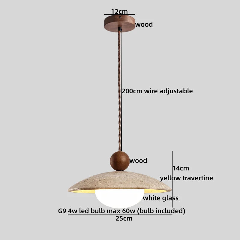 Galen Veil Travertine Pendant Light – product view 15