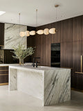 Alabaster & Marble Chandelier – Art Deco Dimmable LED for Dining Room, Living Room, Foyer | Vivienne Line by Evenlyr