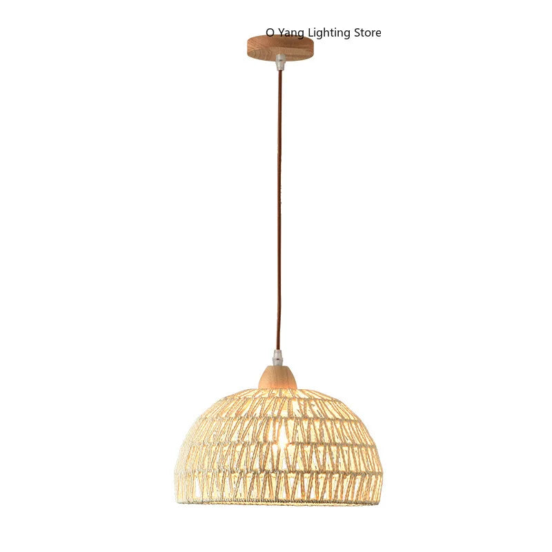 Quintara Wabi-Sabi Rattan Rope Pendant Light for Restaurant – Wood