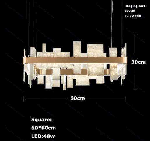Orlena Dimmable Alabaster Linear Chandelier – detail view 7