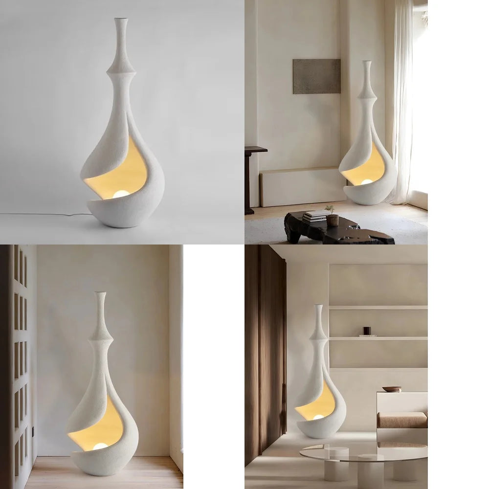 Rice Paper Floor Lamp – Wabi-Sabi Japanese for Living Room, Bedroom, Reading Corner | Ilyra Orbit by Evenlyr