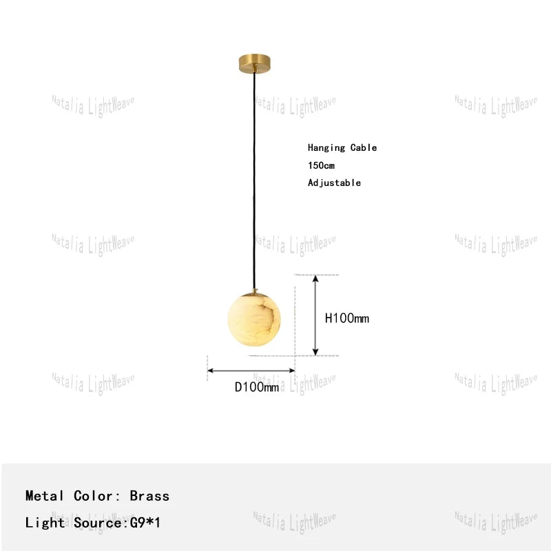 Zorin Halo Alabaster Pendant Light – product view 11