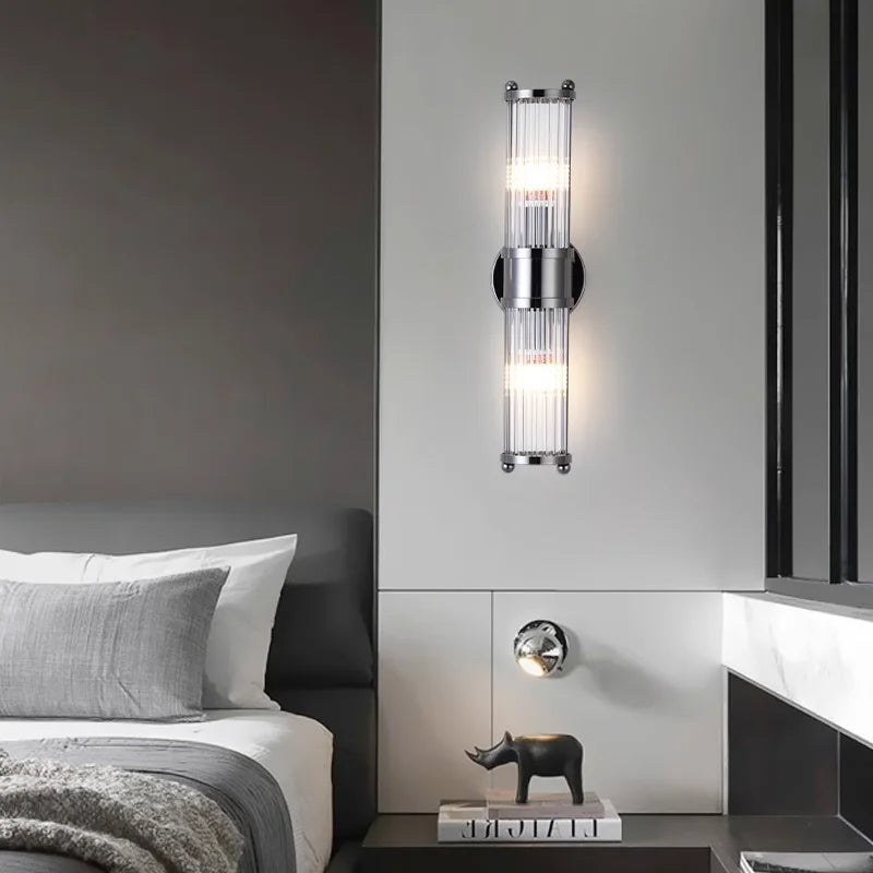 Caspian Cylinder Outdoor Wall Light for Exterior Wall – Crystal – detail view 5