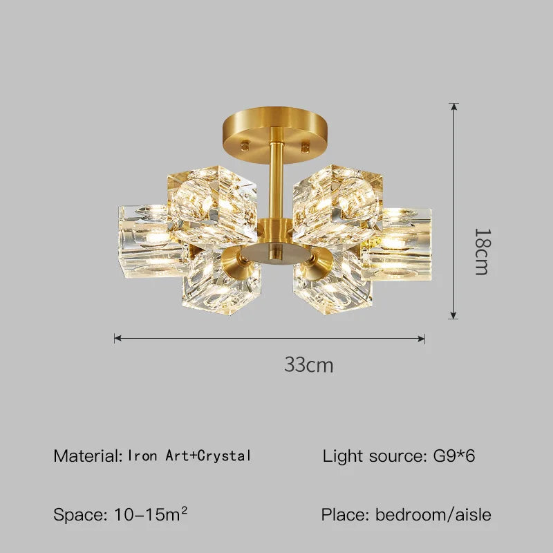 Ilaria Flush Mount Crystal Chandelier for Dining Room – Luxury – detail view 9