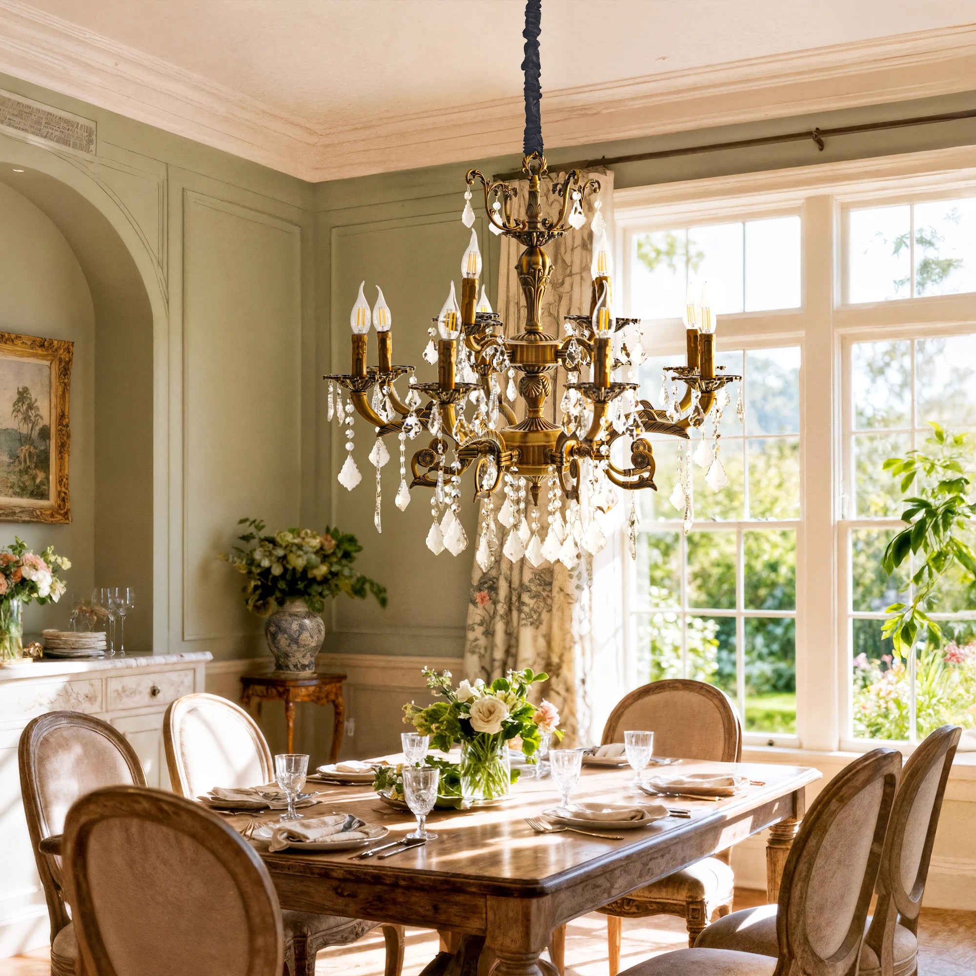Firenze Vintage Crystal Chandelier for Kitchen Island