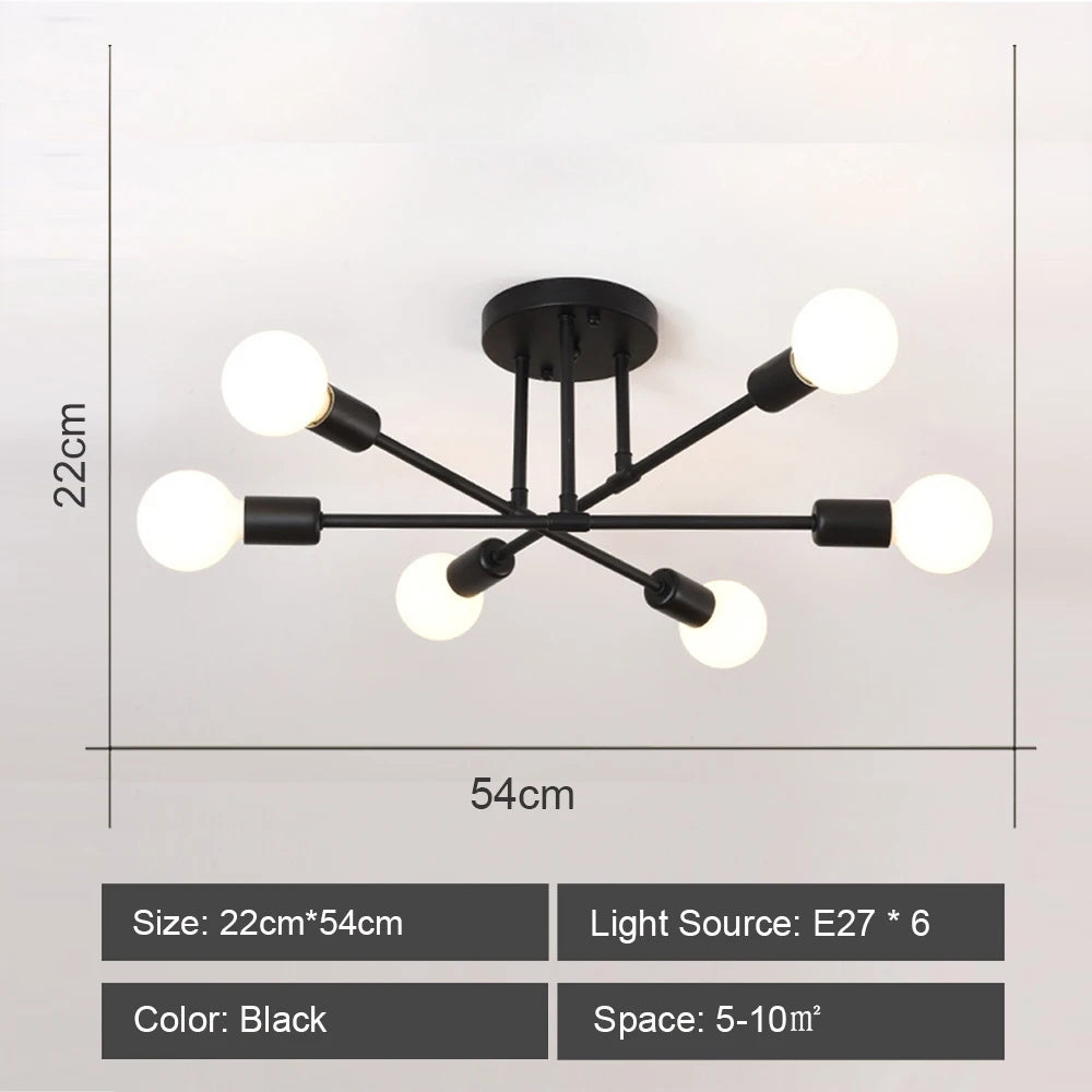 Quintara Flush Mount Modern Chandelier for Dining Room – Vintage