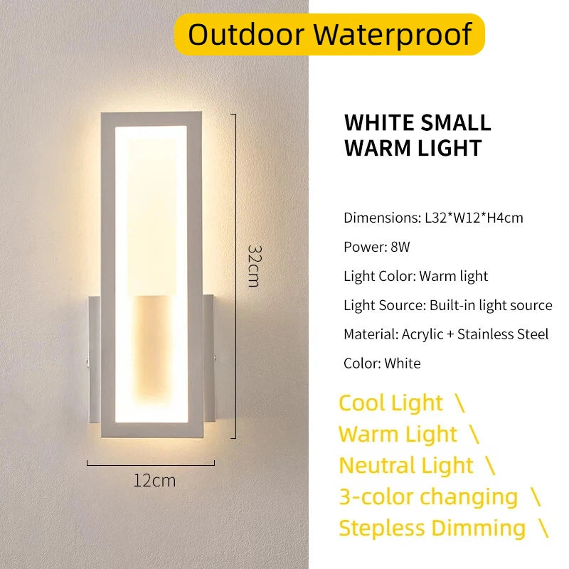 Palermo Minimalist Outdoor Wall Light for Porch