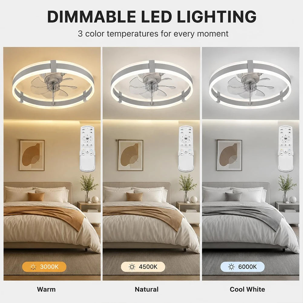 Ravena Low Profile Ceiling Fan with Light for Kitchen – Remote Control – detail view 6
