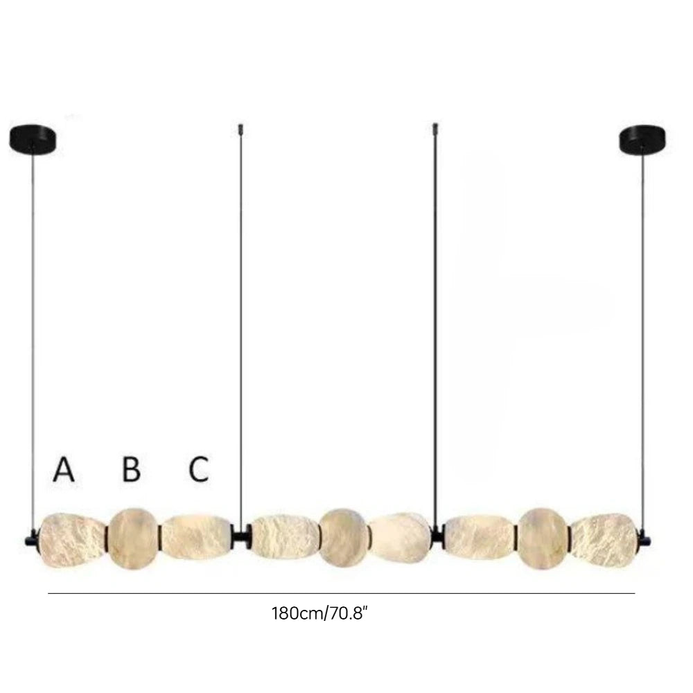Alabaster & Marble Chandelier – Modern Minimalist for Dining Room, Living Room, Kitchen Island | Aurelia Line by Evenlyr
