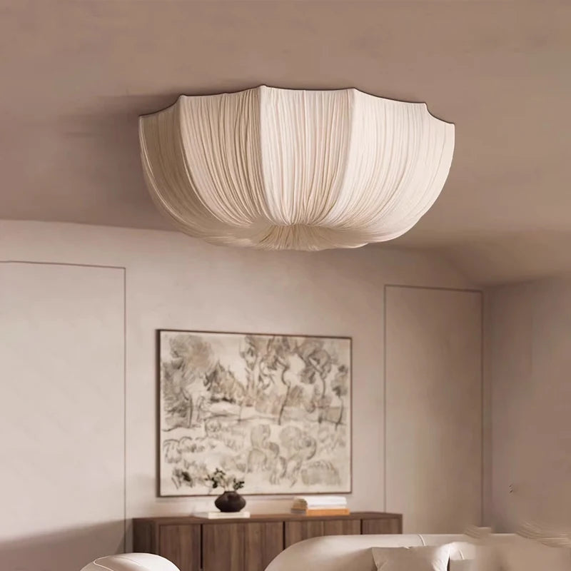 Fabric Chandelier – Wabi-Sabi Nordic LED for Bedroom & Bedside, Dining Room & Kitchen | Seren Orbit by Evenlyr