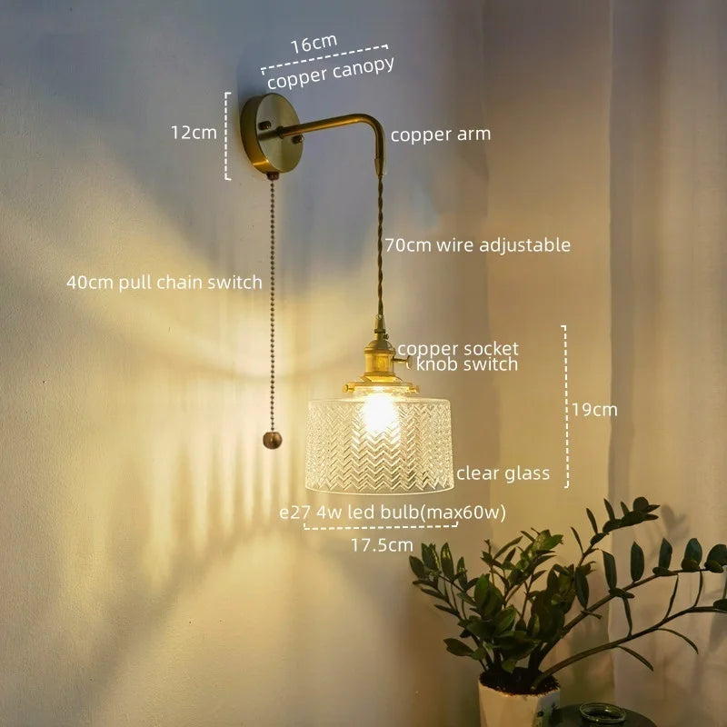 Vintage Copper Plug-In Vanity Light
