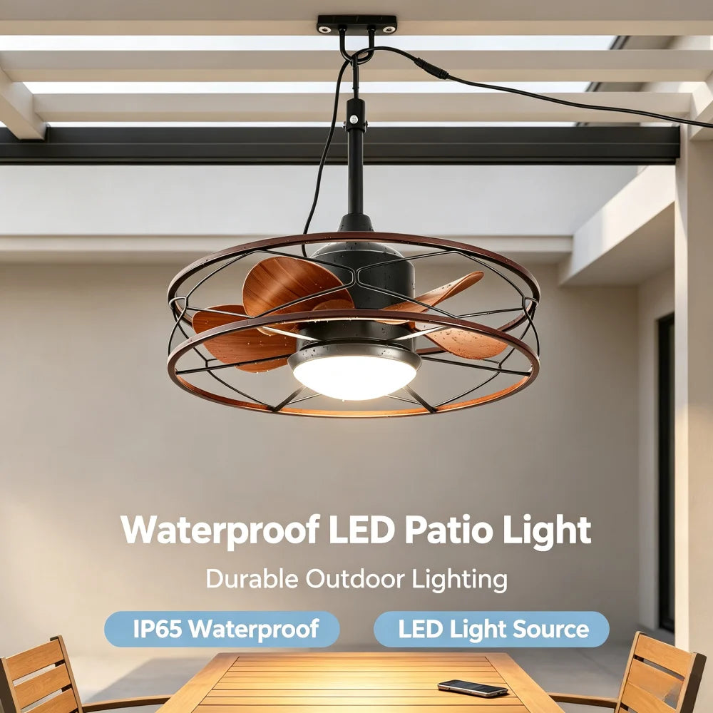 Palermo IP65 Outdoor Ceiling Fan Light for Patio – Remote Control