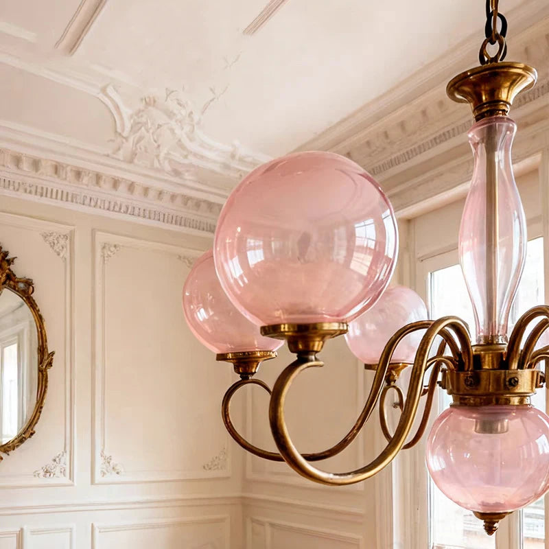 Siena French Wrought-Iron and Glass Chandelier – Vintage