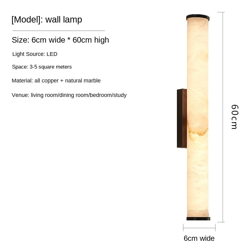 Linea Column Marble Wall Sconce – Luxury – product detail 10
