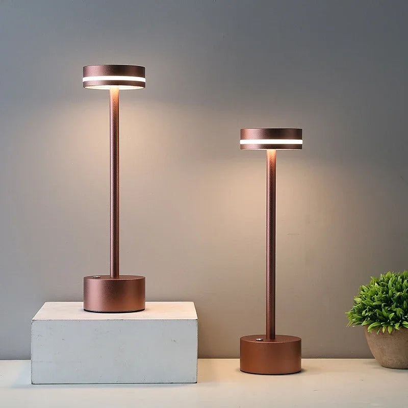 Metal Table Lamp – Modern Minimalist Dimmable LED for Bedside, Desk & Office, Restaurant Table | Elaris Grove by Evenlyr