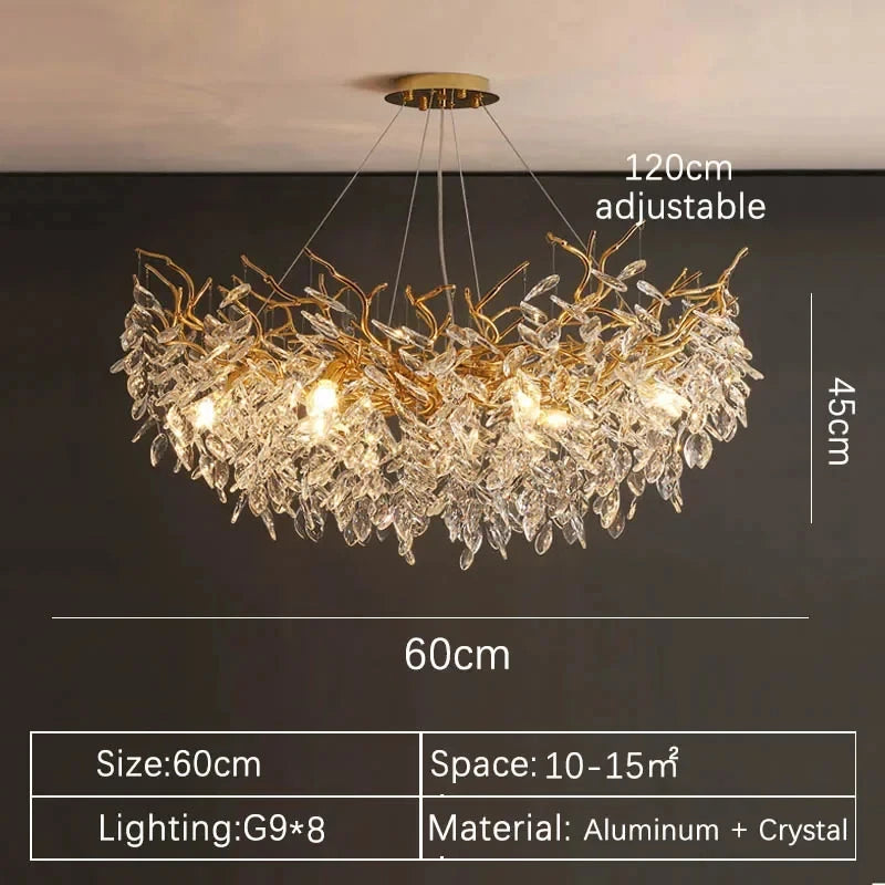 Iris Fold Crystal Chandelier – Art Deco – product detail 13