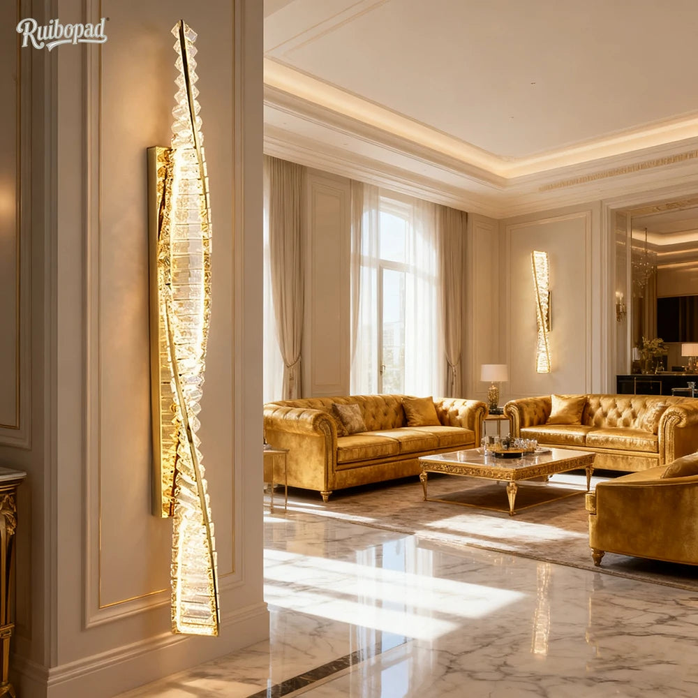 Isolde Veil Crystal Wall Sconce – Italian Modern Crystal Wall Sconces for Bedroom