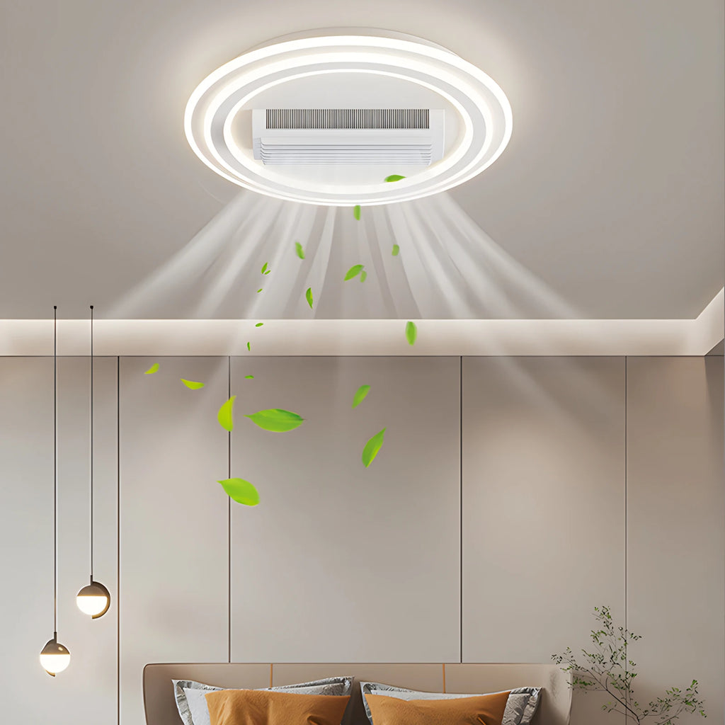 Juniper Bladeless Design Ceiling Fan with Light for Bedroom & Living Room – Remote Control