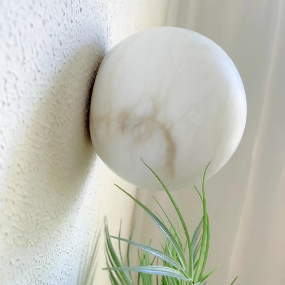 Alabaster Wall Sconce – Vintage Modern LED for Bedroom & Bedside, Living Room, Office & Study | Lunara Contour by Evenlyr
