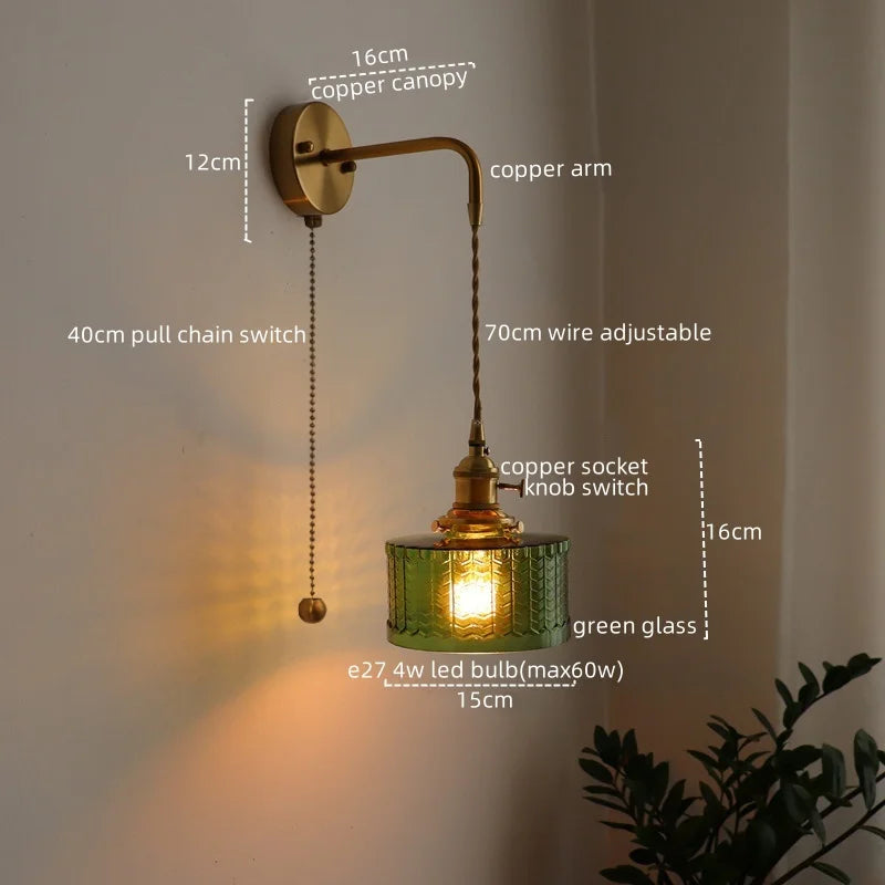 Vintage Copper Plug-In Vanity Light