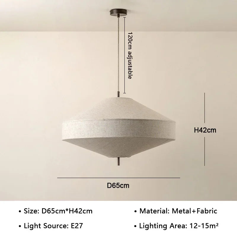 Fabric Chandelier – Wabi-Sabi Japanese for Bedroom & Bedside, Living Room, Restaurant & Café | Elowen Orbit by Evenlyr
