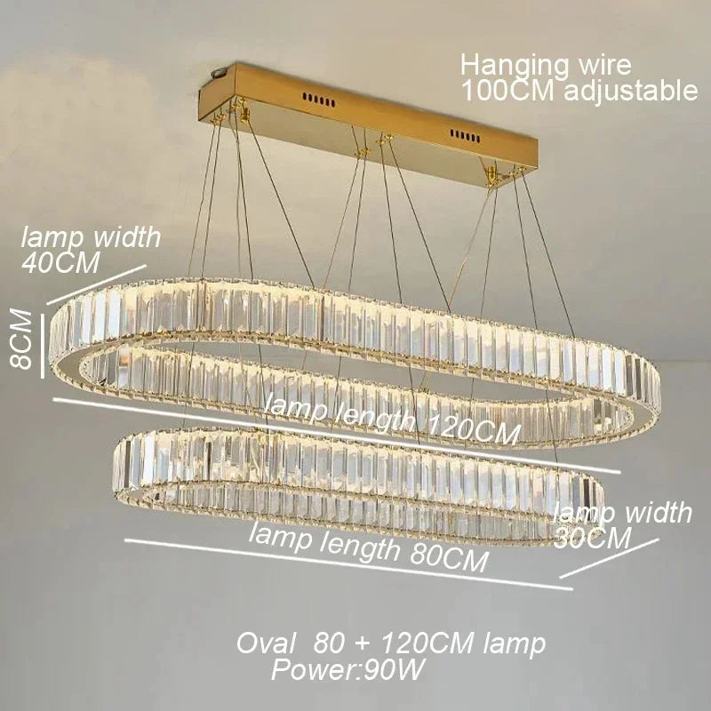 Evren Arc Dimmable Crystal Pendant Light