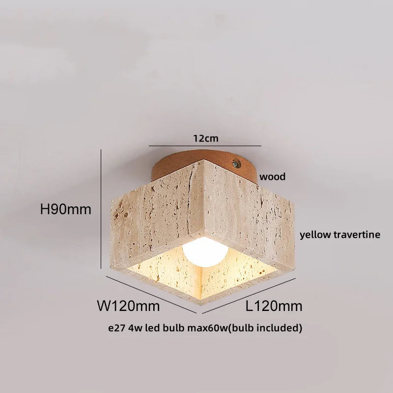 Ruelle Veil Globe Travertine Ceiling Light – product view 10