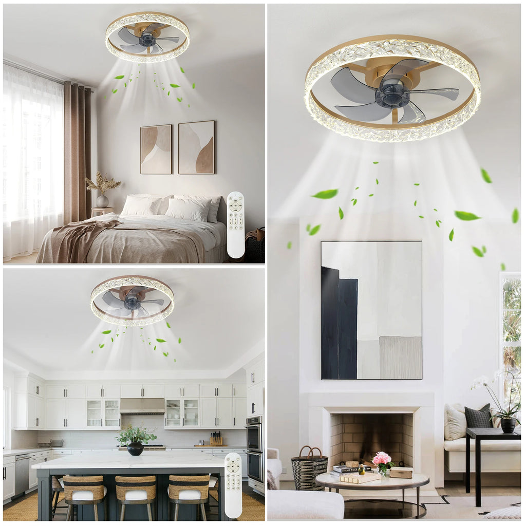 Merano Crystal Bladeless Ceiling Fan with Light – Remote Control – detail view 7